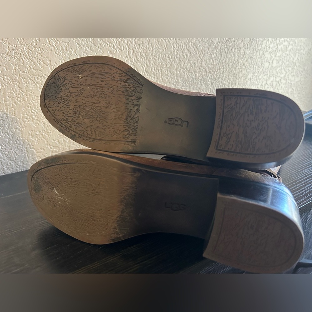 UGG Women's Size 10 Darcie Brown Leather Tall Knee High Riding Boots - Picture 7 of 7